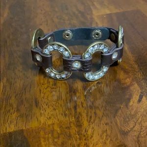 Brown/gold/rhinestone bracket